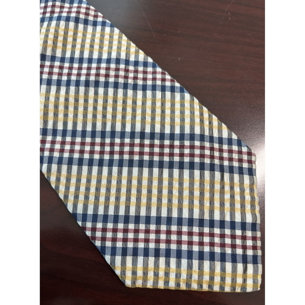 Brooks Brothers‎ Makers 100% Silk USA Made Neck Tie Blue Yellow Red Striped